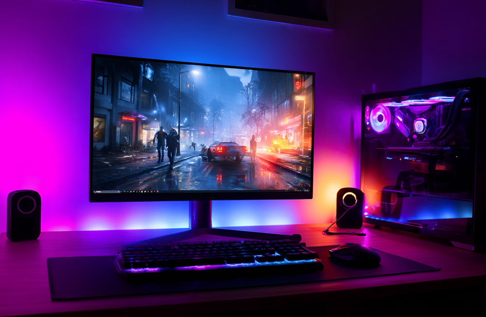 Desktop gaming console light-emitting mold